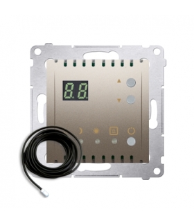 Regulator temperatury z wyświetlaczem z czujnikiem zewnętrzym (sonda) srebrny mat, metalizowany DTRNSZ.01/44