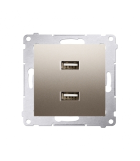 Ładowarka USB podwójna złoty mat, metalizowany DC2USB.01/44