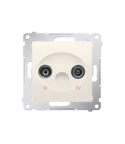 KONIEC PRODUKCJI - DOSTEPNY DO WYCZERPANIA STANÓW MAGAZYNOWYCH gniazdo antenowe R-TV przelotowe tłum.23dB kremowy DAP23.01/41