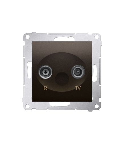 Gniazdo antenowe R-TV zakończeniowe do gniazd przelotowych tłum.10dB brąz mat, metalizowany DAZ.01/46