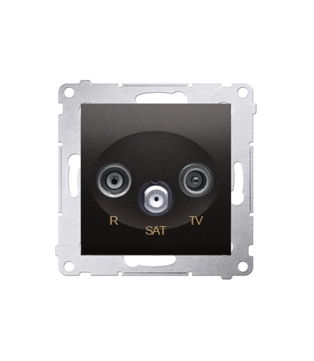 Gniazdo antenowe R-TV-SAT końcowe/zakończeniowe tłum.1dB antracyt, metalizowany DASK.01/48