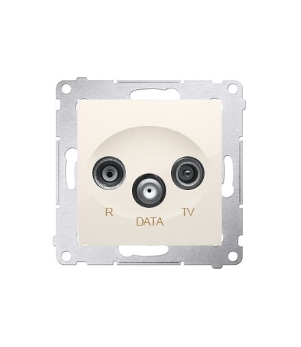 Gniazdo antenowe R-TV-DATA tłum.10dB kremowy DAD.01/41