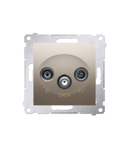 Gniazdo antenowe R-TV-DATA tłum.10dB złoty mat, metalizowany DAD.01/44