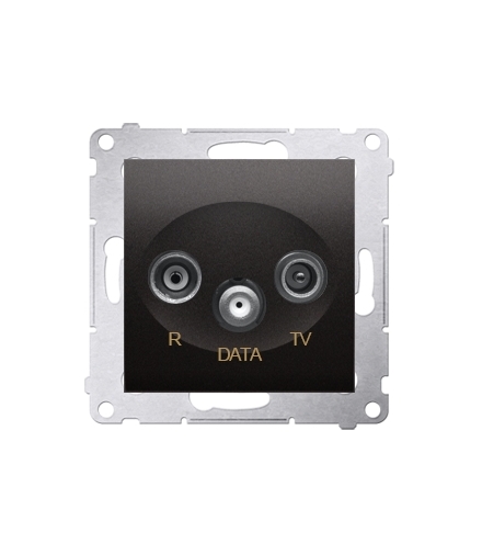 Gniazdo antenowe R-TV-DATA tłum.10dB antracyt, metalizowany DAD.01/48