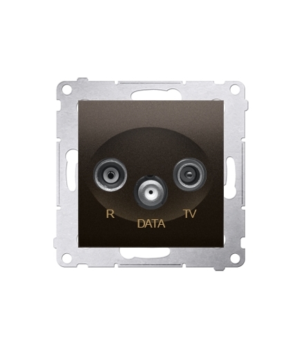 Gniazdo antenowe R-TV-DATA tłum.10dB brąz mat, metalizowany DAD.01/46
