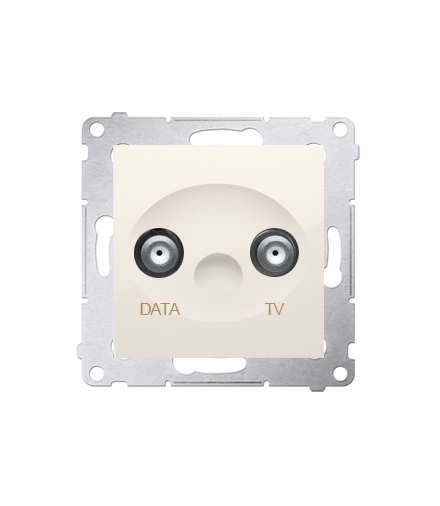 Gniazdo antenowe TV-DATA tłum.5dB kremowy DAD1.01/41