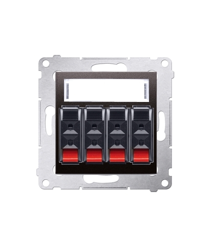 Gniazdo głośnikowe 4-krotne z polem opisowym antracyt, metalizowany DGL34.01/48