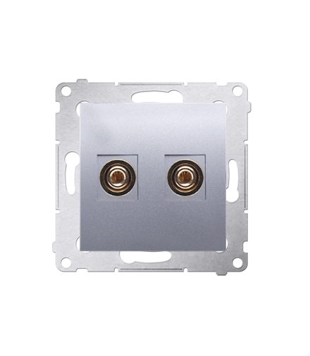 Gniazdo głośnikowe pojedyncze srebrny mat, metalizowany DGL2.01/43