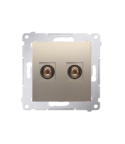 Gniazdo głośnikowe pojedyncze złoty mat, metalizowany DGL2.01/44