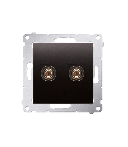 Gniazdo głośnikowe pojedyncze antracyt, metalizowany DGL2.01/48