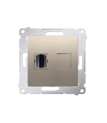 Gniazdo HDMI pojedyncze złoty mat, metalizowany DGHDMI.01/44