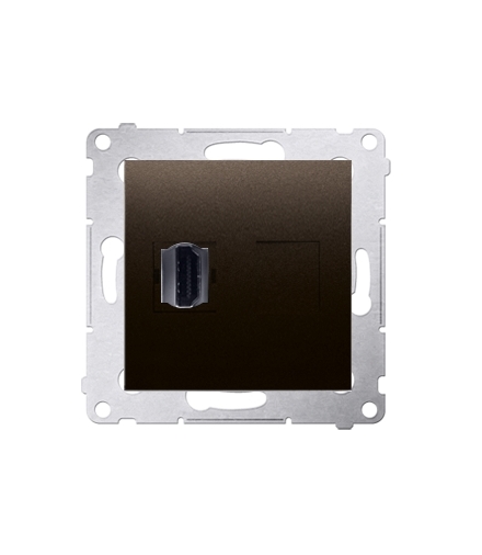 Gniazdo HDMI pojedyncze brąz mat, metalizowany DGHDMI.01/46