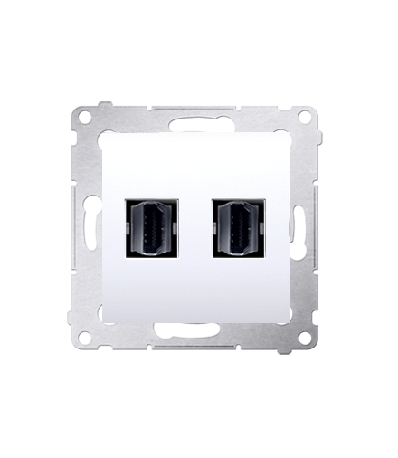 Gniazdo HDMI podwójne biały DGHDMI2.01/11