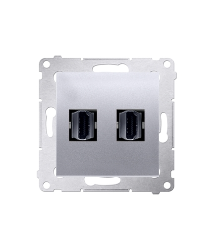 Gniazdo HDMI podwójne srebrny mat, metalizowany DGHDMI2.01/43