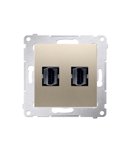 Gniazdo HDMI podwójne złoty mat, metalizowany DGHDMI2.01/44
