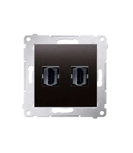 Gniazdo HDMI podwójne antracyt, metalizowany DGHDMI2.01/48