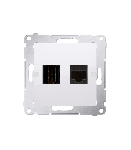 Gniazdo HDMI + komputerowe RJ45 kat.6. biały DGHRJ45.01/11