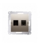 Gniazdo HDMI + komputerowe RJ45 kat.6. złoty mat, metalizowany DGHRJ45.01/44
