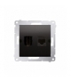 Gniazdo HDMI + komputerowe RJ45 kat.6. antracyt, metalizowany DGHRJ45.01/48