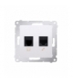 Gniazdo komputerowe RJ45 kategoria 5e + telefoniczne RJ12 (moduł) biały D5T.01/11