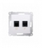 Gniazdo komputerowe RJ45 kategoria 5e + telefoniczne RJ12 (moduł) biały D5T.01/11