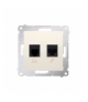 Gniazdo komputerowe RJ45 kategoria 5e + telefoniczne RJ12 (moduł) kremowy D5T.01/41