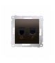 Gniazdo komputerowe RJ45 kategoria 5e + telefoniczne RJ12 (moduł) antracyt, metalizowany D5T.01/48
