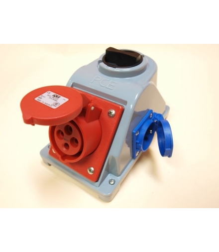 gniazdo stałe z wyłącznikiem 0-1 16A 400V 3P+Z, gniazdo 230V