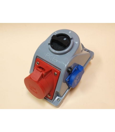 Gniazdo stałe z wyłącznikiem L-0-P 16A 400V 3P+Z, gniazdo 230V