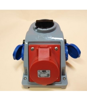 Gniazdo stałe z wyłącznikiem 0-1 32A 400V 3P+Z+N, 2x gniazdo 230V