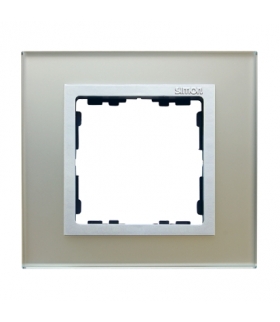 Ramka 1-krotna szklana srebro / aluminium 82917-62
