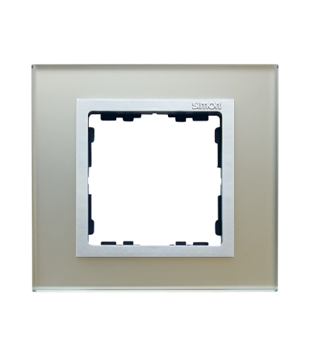 Ramka 1-krotna szklana srebro / aluminium 82917-62