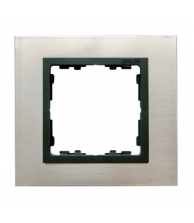 Ramka 1- krotna stal inox / grafit 82817-37