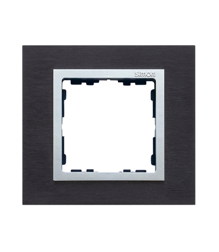 Ramka 1- krotna metalowa inox czarny / aluminium 82917-38