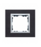 Ramka 1- krotna metalowa inox czarny / aluminium 82917-38