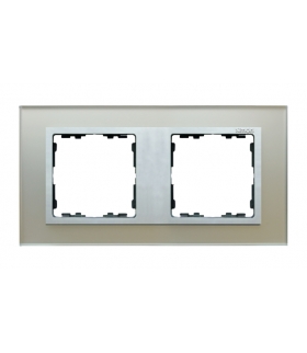 Ramka 2- krotna szklana srebro / aluminium 82927-62