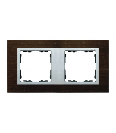 Ramka 2- krotna wenge / aluminium mat 82927-65