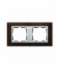 Ramka 2- krotna wenge / aluminium mat 82927-65