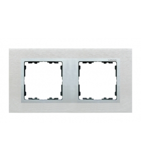 Ramka 2- krotna metalowa inox mat / aluminium 82927-34