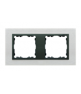 Ramka 2- krotna metalowa inox mat / grafit 82827-31