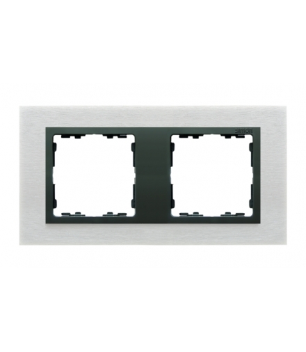 Ramka 2- krotna metalowa inox mat / grafit 82827-31