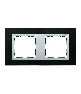 Ramka 2- krotna łupek / aluminium 82927-63