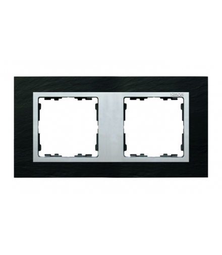 Ramka 2- krotna łupek / aluminium 82927-63