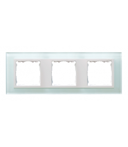 Ramka 3- krotna szklana naturalny / biała 82637-60