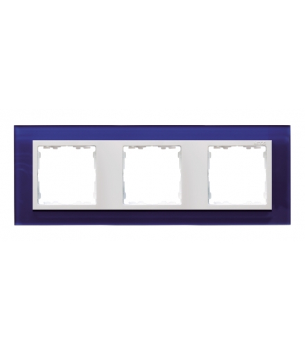 Ramka 3- krotna szklana morski / biała 82637-64
