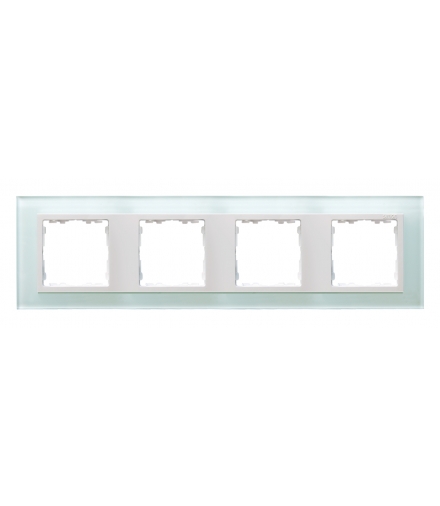 Ramka 4- krotna szklana naturalny / biała 82647-60