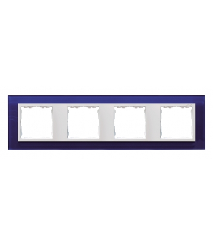 Ramka 4- krotna szklana morski / biała 82647-64