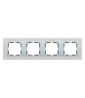 Ramka 4- krotna metalowa inox mat / aluminium 82947-34