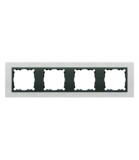 Ramka 4- krotna metalowa inox mat / grafit 82847-31