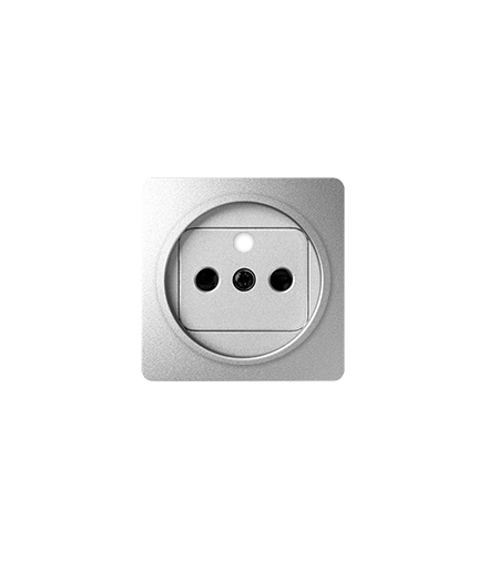 Pokrywa do gniazda wtyczkowego pojedynczego z uziemieniem aluminium 82068-93